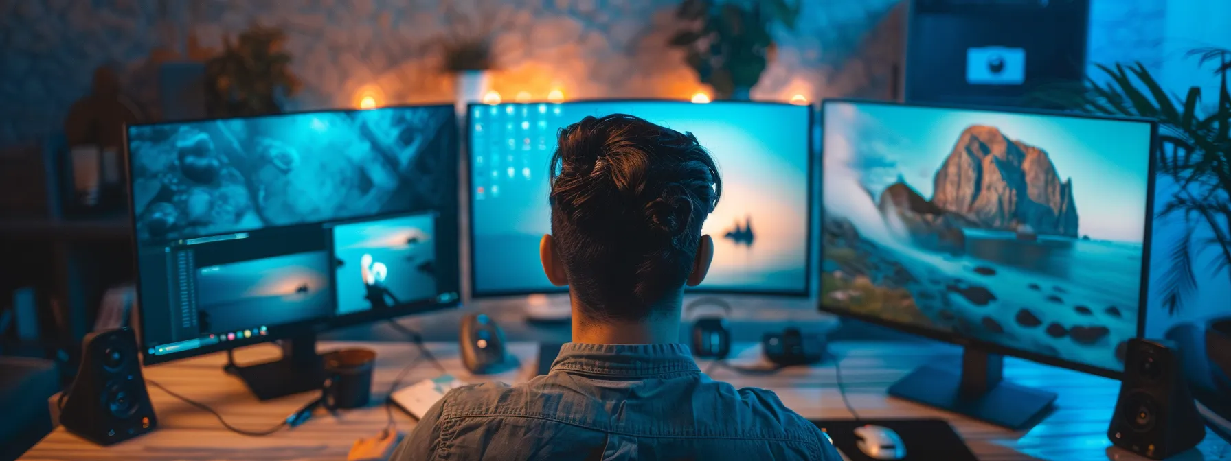 a person comparing two platforms on a computer screen, adjusting settings and customizing options.