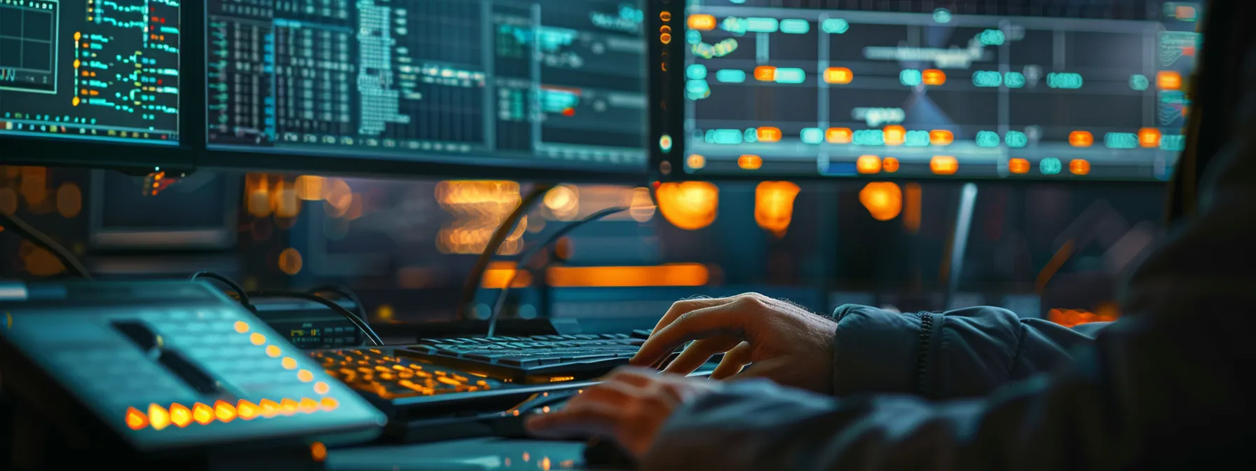 a person creating intricate automation sequences on a computer screen.
