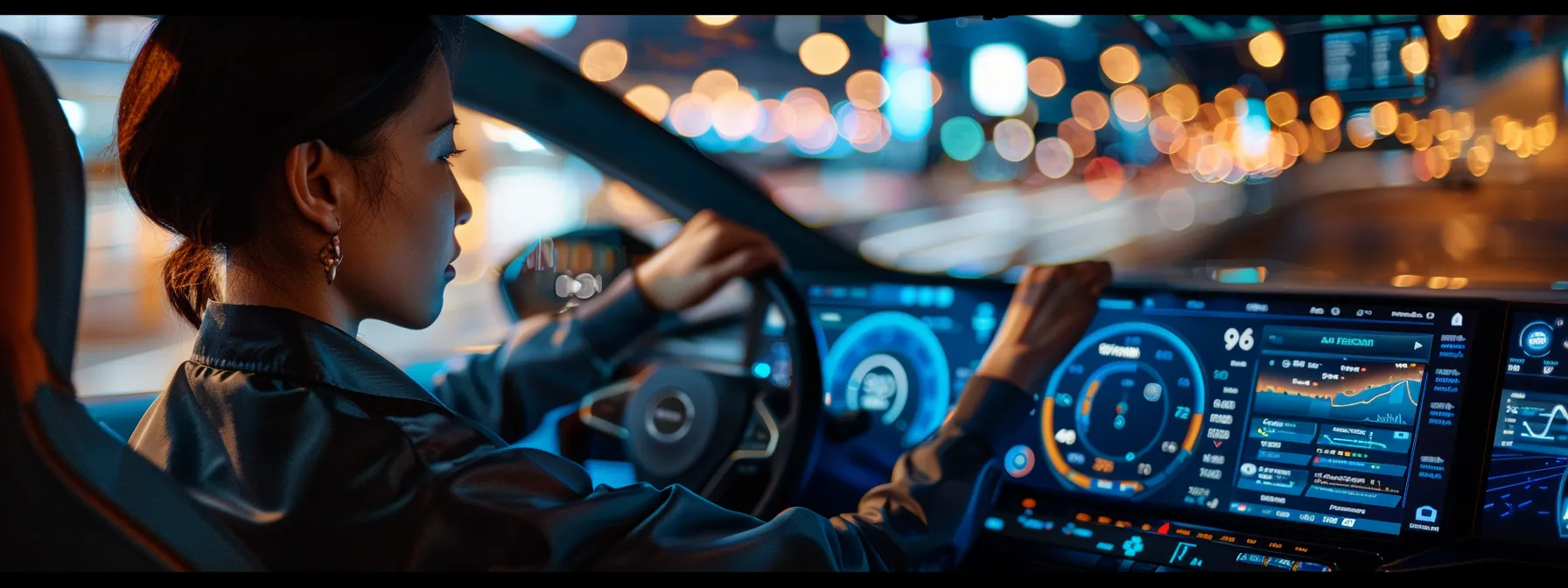 a person sits at a sleek, modern dashboard on a computer screen, comparing two different platforms for ease of use.