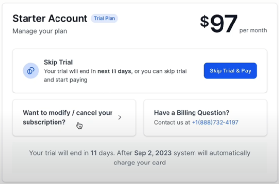 HighLevel account plan management
