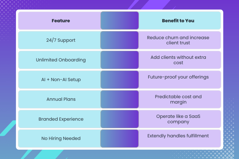 Extendly AI Agency Support Plans for 2025