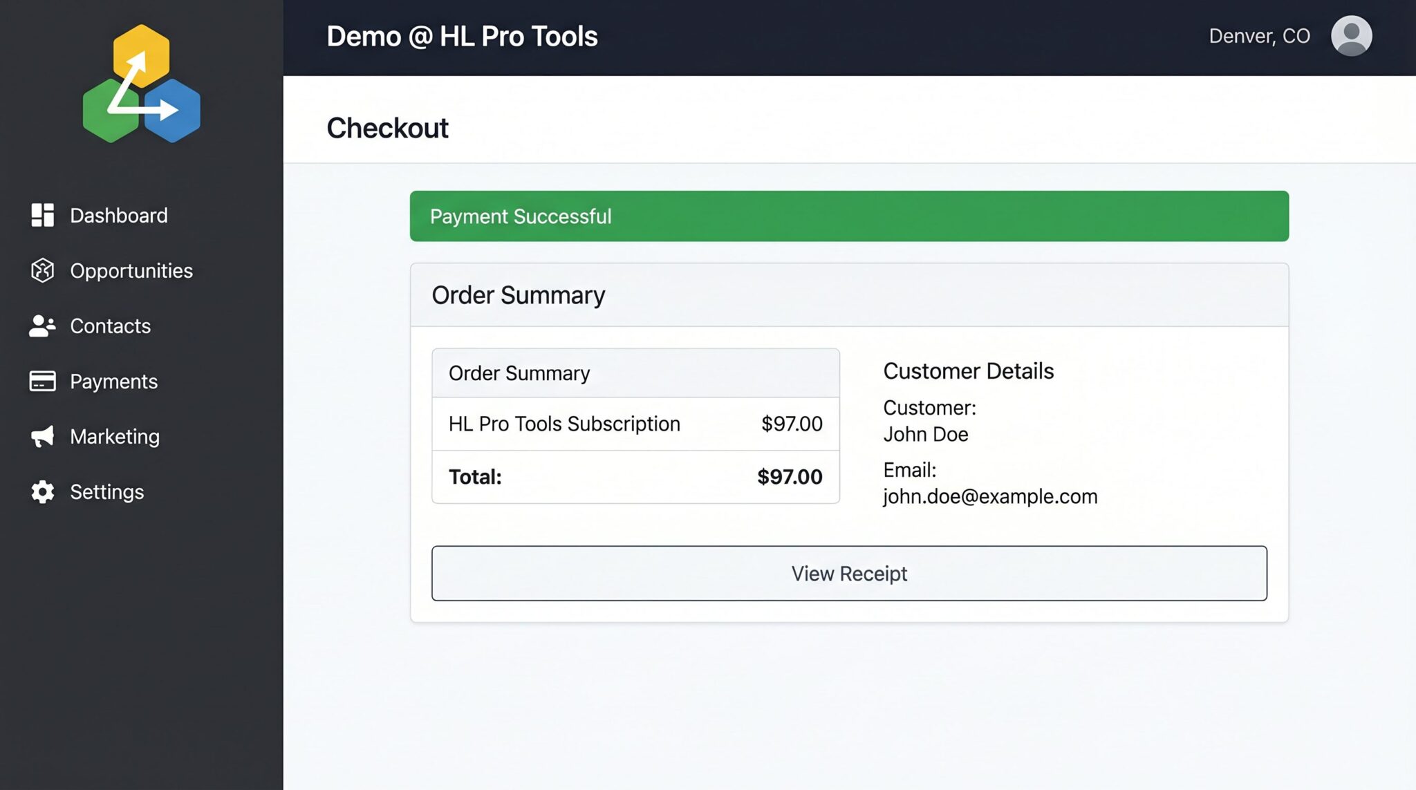 A HighLevel workflow triggered by a payment