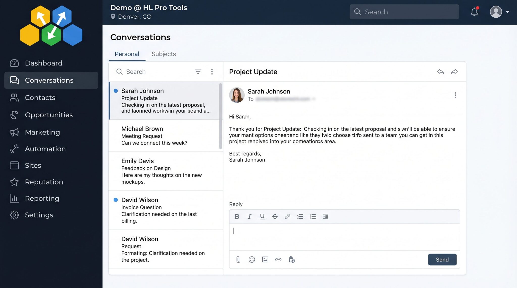 Editing the email signature in HighLevel