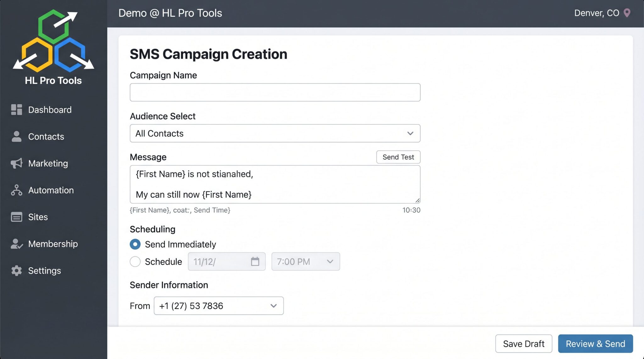 Twilio settings in HighLevel