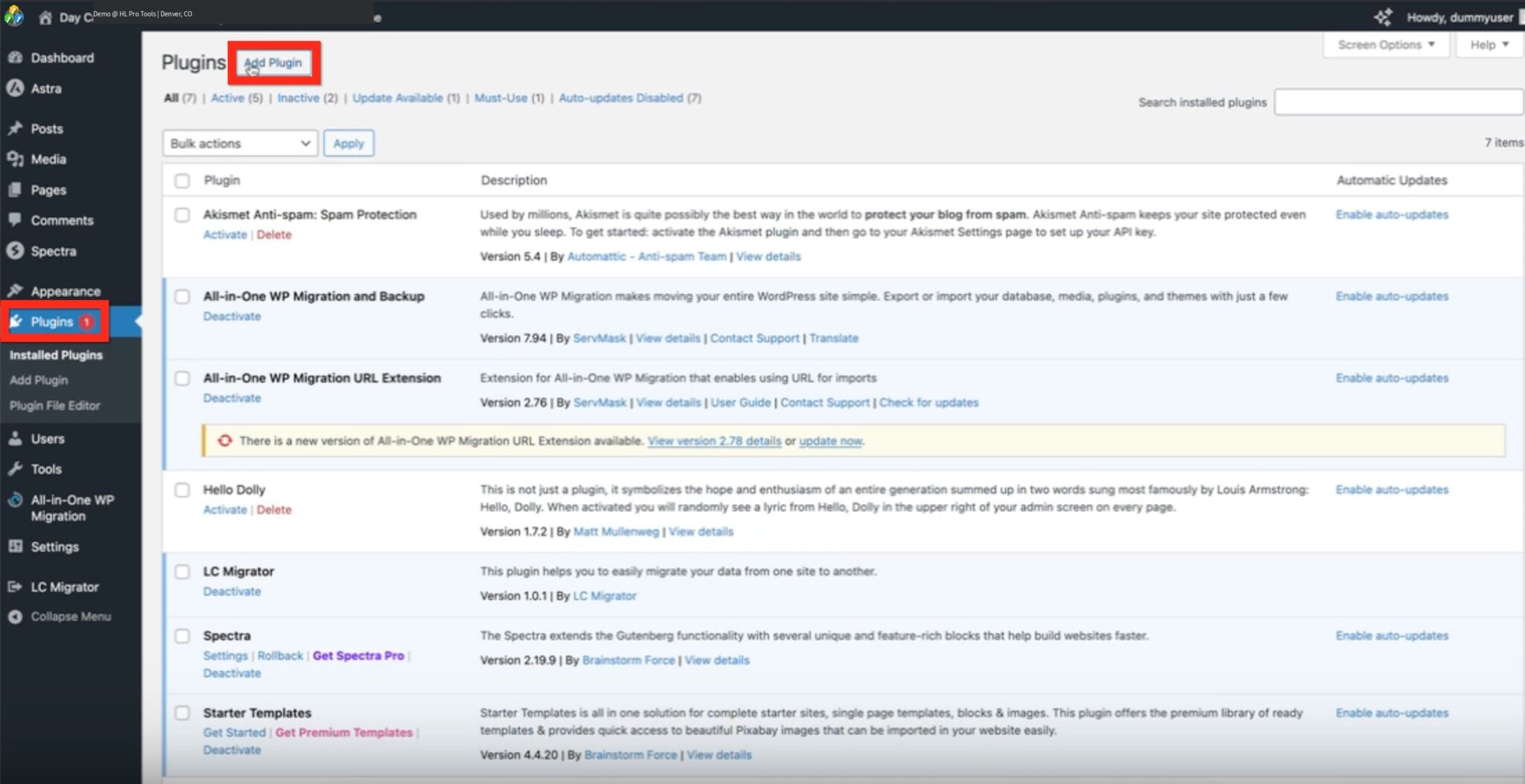 The Elements panel showing the variety of content blocks available.