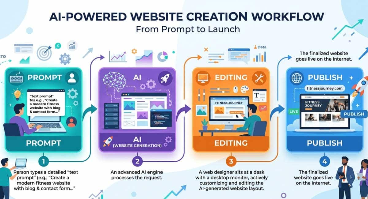 GoHighLevel AI Studio workflow from prompt to published website